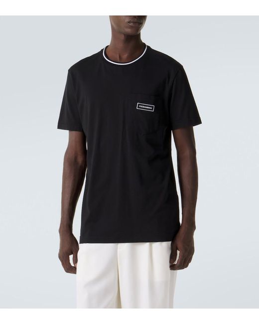 Dolce & Gabbana Black Logo Cotton Jersey T-Shirt for men