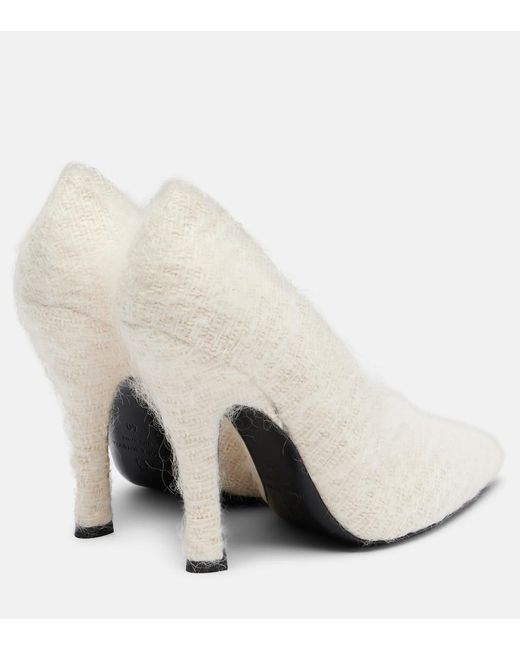 Magda Butrym White Leather-Trimmed Pumps