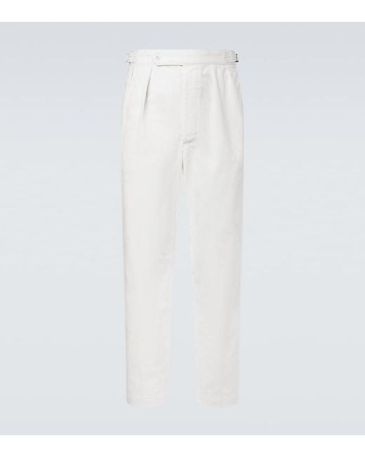 Polo Ralph Lauren White Cotton Twill Tapered Pants for men