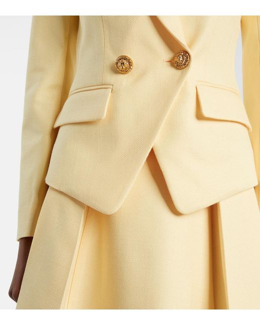 Balmain Natural 2-Buttons Natte Blazer Jacket