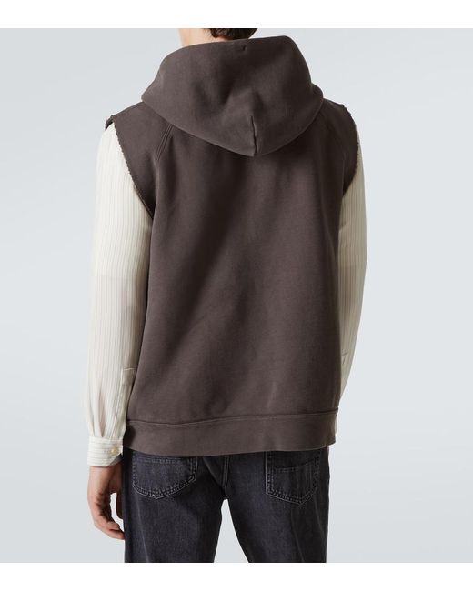 Our Legacy Brown Motor Cotton Jersey Zip-Up Vest for men
