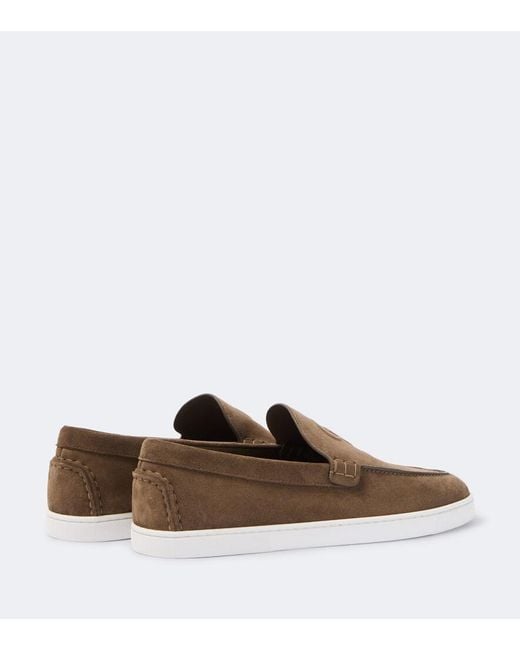 Christian Louboutin Brown Neoclboat Suede Loafers for men
