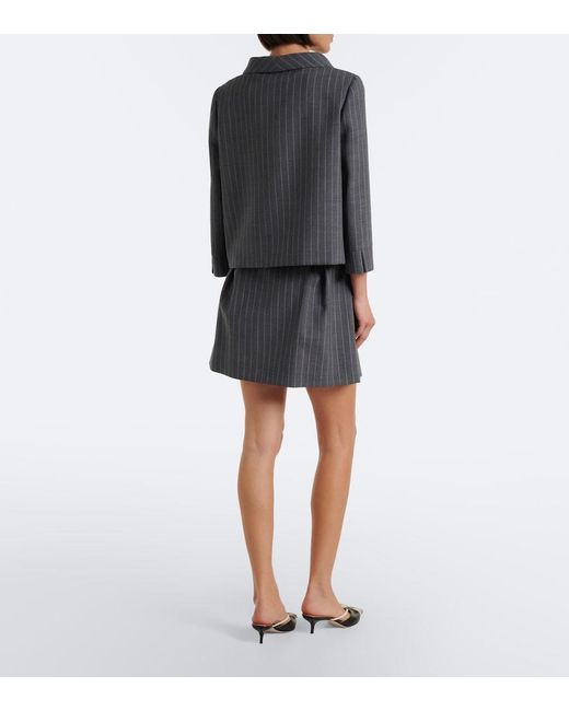 Valentino Gray Pinstripe Virgin Wool Miniskirt