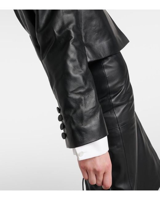 Joseph Black Cropped Leather Jacket