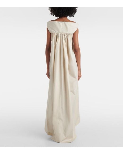 Rick Owens Natural Chalice Cutout Cotton Poplin Maxi Dress