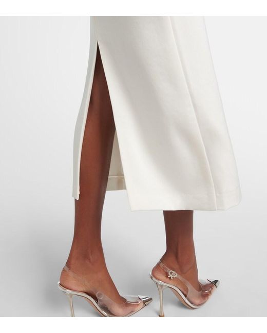 Alex Perry White Bow-Detail Crepe Satin Gown