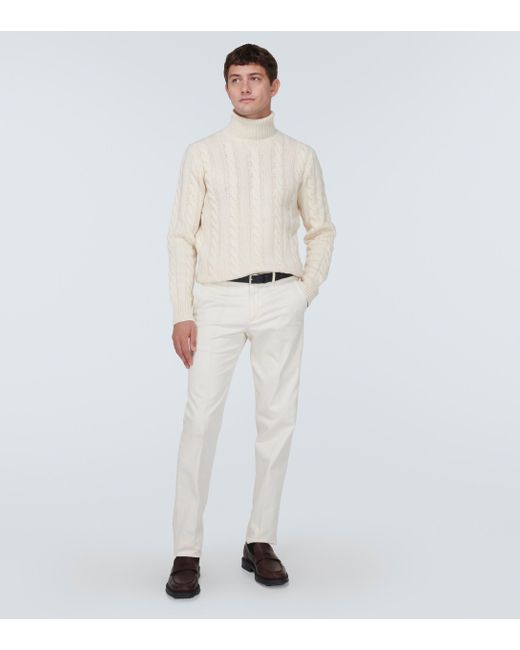Pull en laine et cachemire a col roule Polo Ralph Lauren pour homme en  coloris Blanc | Lyst