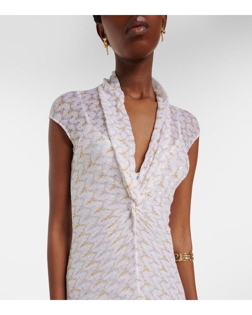 Missoni White Lame Maxi Dress