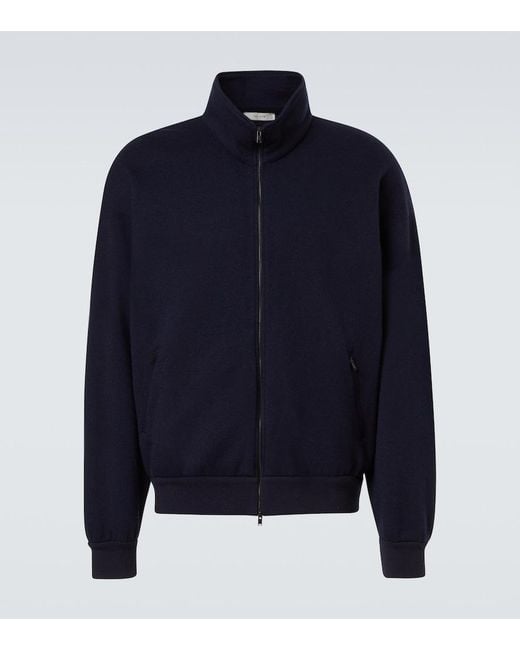 The Row Blue Cashmere And Cotton Bomber Jacket for men