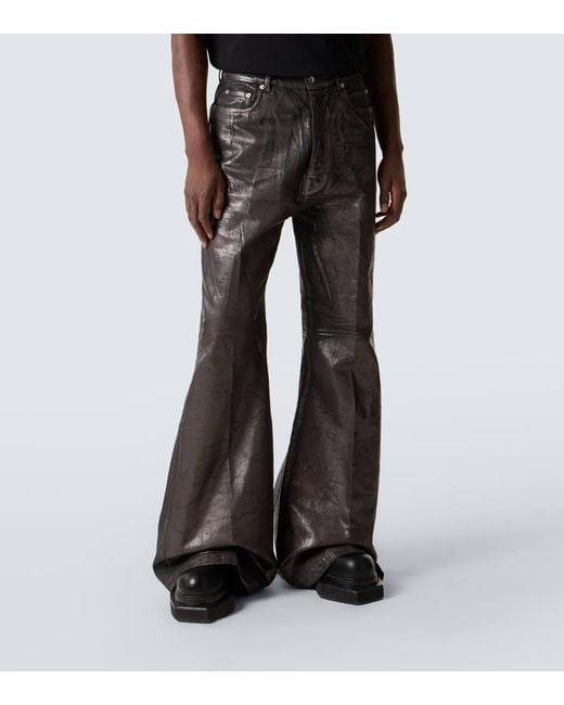 Rick Owens Black Coated Wide-Leg Jeans for men