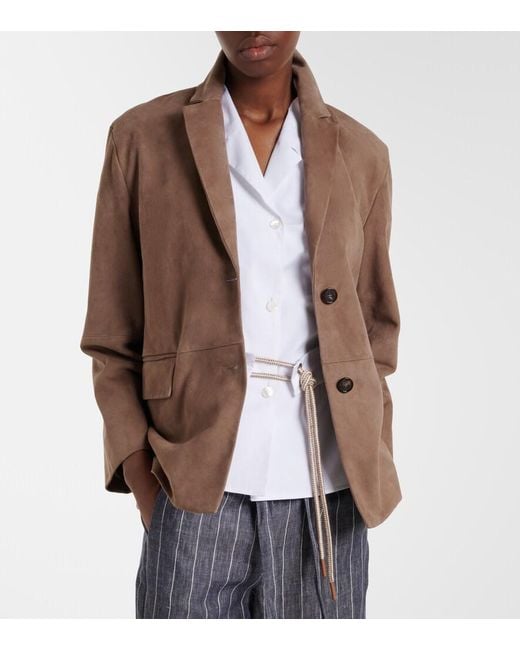 Max Mara Brown Anfora Suede Jacket