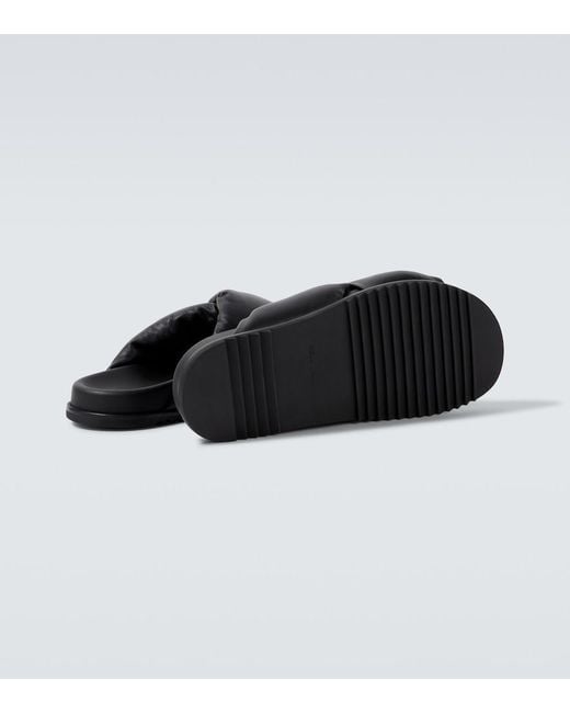Rick Owens Black Donut Granola Leather Sandals for men