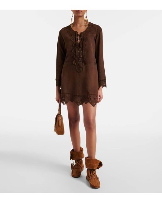Robe Charlina En Daim Isabel Marant en coloris Brown