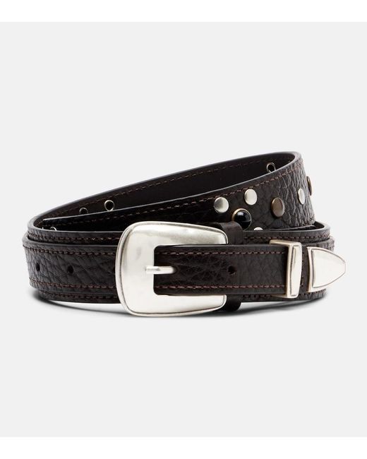 Lemaire Black Studded Leather Belt