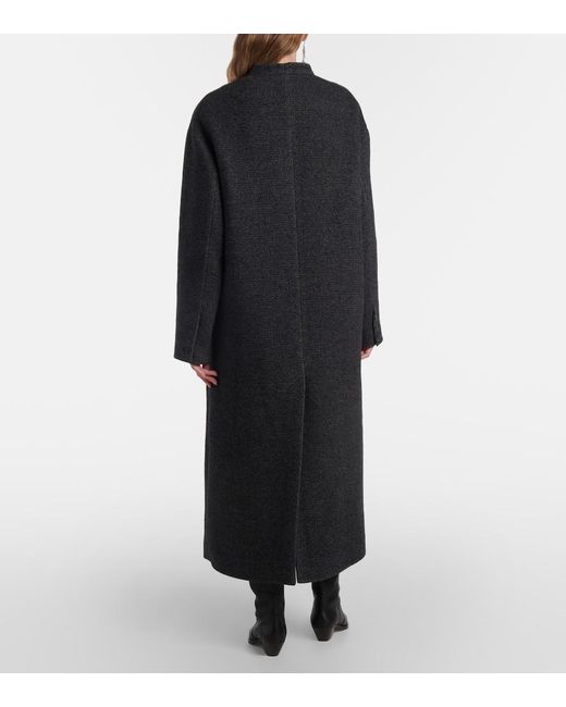 Isabel Marant Black Mantel Eris Aus Einem Wollgemisch