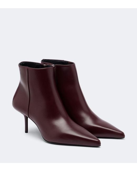 Max Mara Purple Leather Ankle Boots