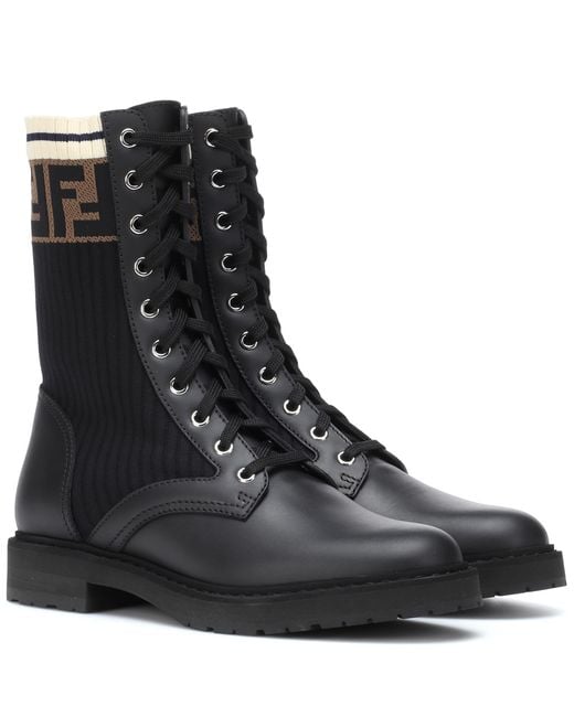 fendi black leather boots
