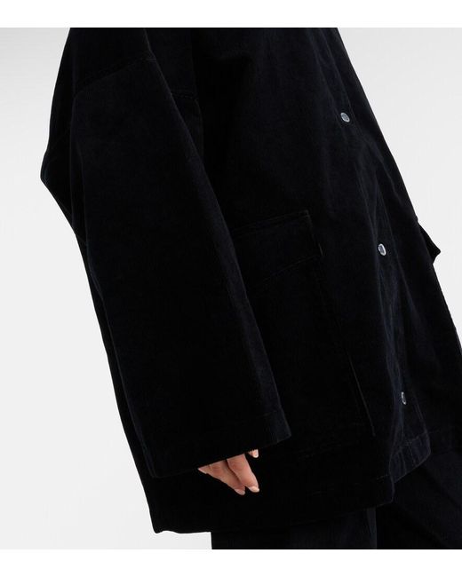 Totême Black Cotton Corduroy Overshirt