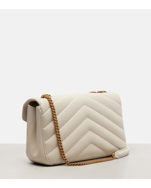 Saint Laurent Natural Loulou Medium Leather Shoulder Bag