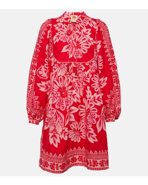 Robe courte Flora Tapestry Farm Rio en coloris Red