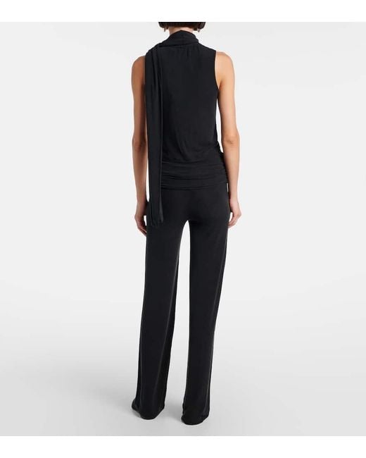 AYA MUSE Black Draped Top