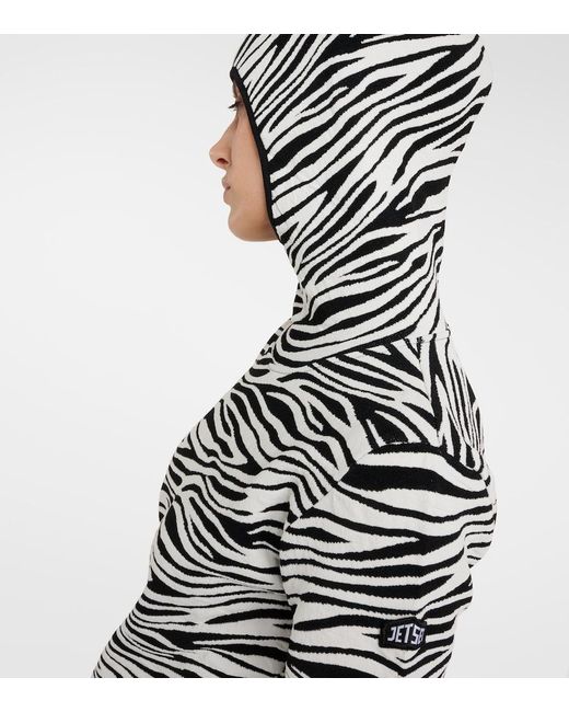 Jet Set Multicolor Zoey Zebra-Print Jacquard Hoodie