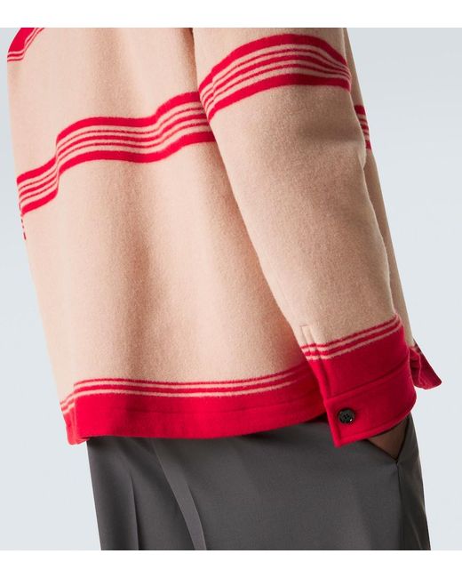 Burberry Red Ekd Wool-Blend Jacket for men