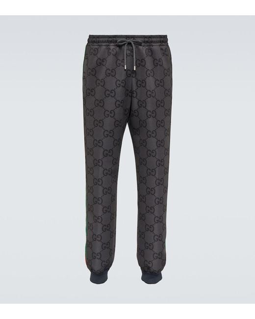 Gucci Gray Jumbo GG Track Pants for men