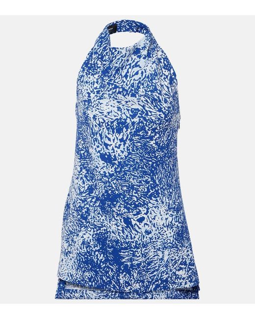 Proenza Schouler Blue Theda Printed Top
