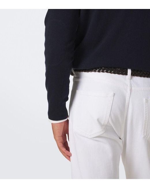 arch4 Blue Mr Fenchurch Cashmere Half-Zip Sweater for men