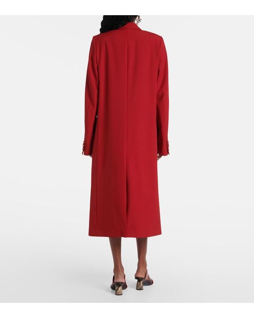 Dries Van Noten Red Wool Coat