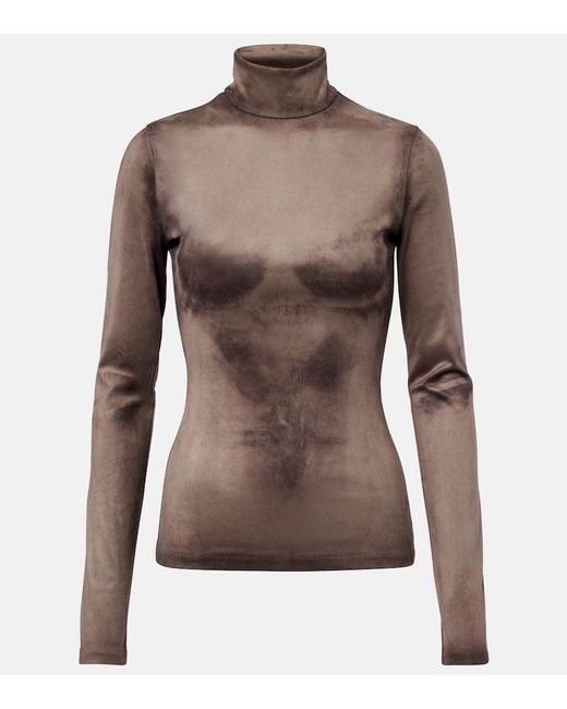 Acne Brown Tarkis Trompe-L'Oil Turtleneck Top