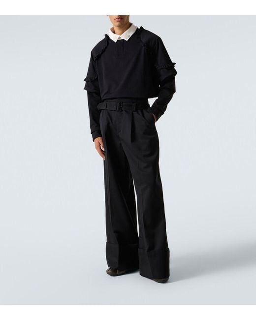 Simone Rocha Black Ballerina Grip Leather Sneakers for men