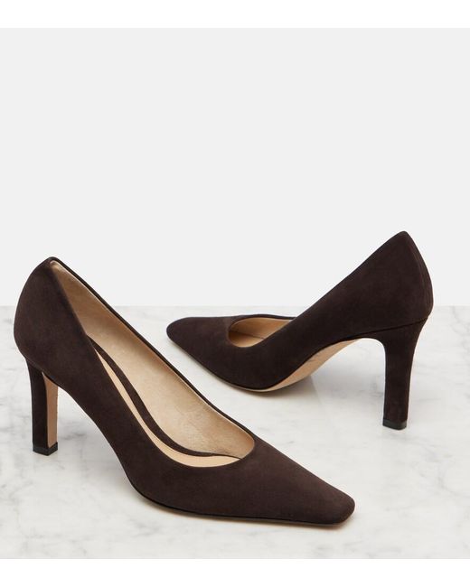 The Row Brown Carla 80 Suede Pumps