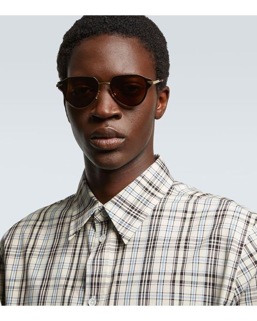 Occhiali Da Sole Aviator Glaze di Bottega Veneta in Brown da Uomo