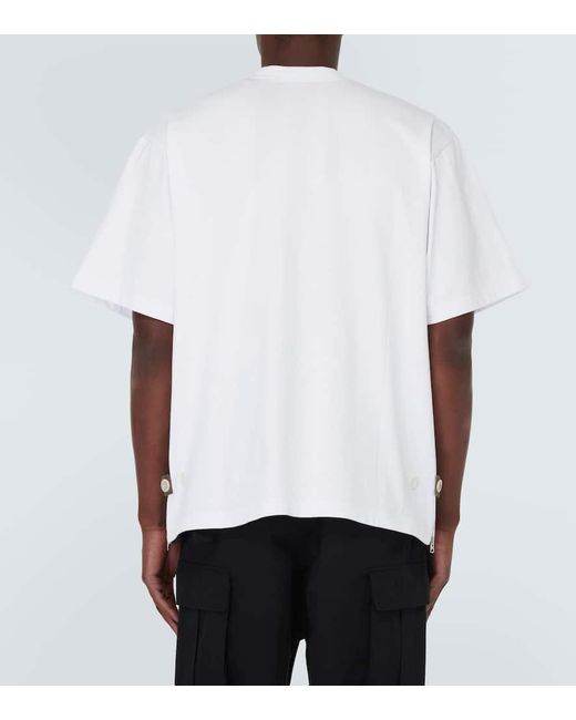 Camiseta de jersey de algodon Sacai de hombre de color White