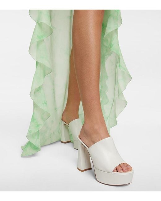 Gianvito Rossi White Holly Leather Platform Mules