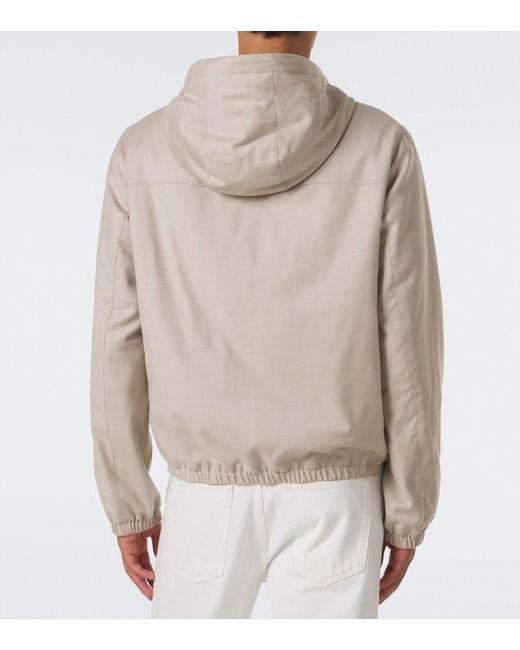 Agnona Natural Hooded Wool Jacket for men