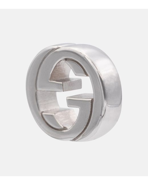 interlocking g sterling silver stud earrings