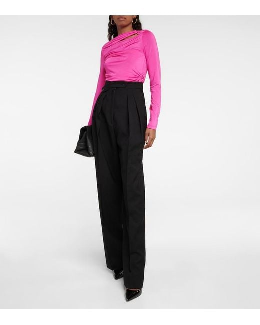 Victoria Beckham Pink Jersey Wrap Top