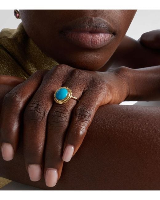 Octavia Elizabeth Blue Coral Beach Allia 18Kt Ring With