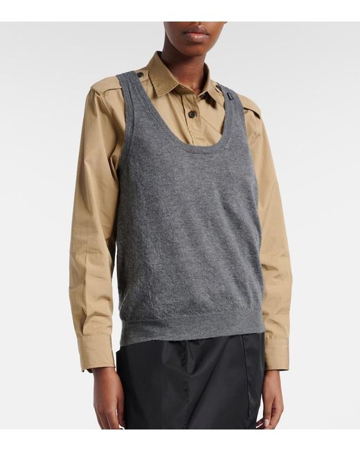 Prada Gray Cashmere Sweater Vest