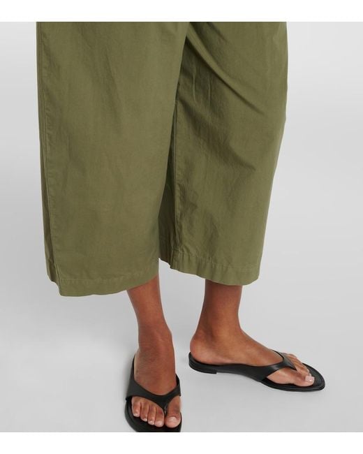 Velvet Green Sophia Cotton Poplin Wide-Leg Pants