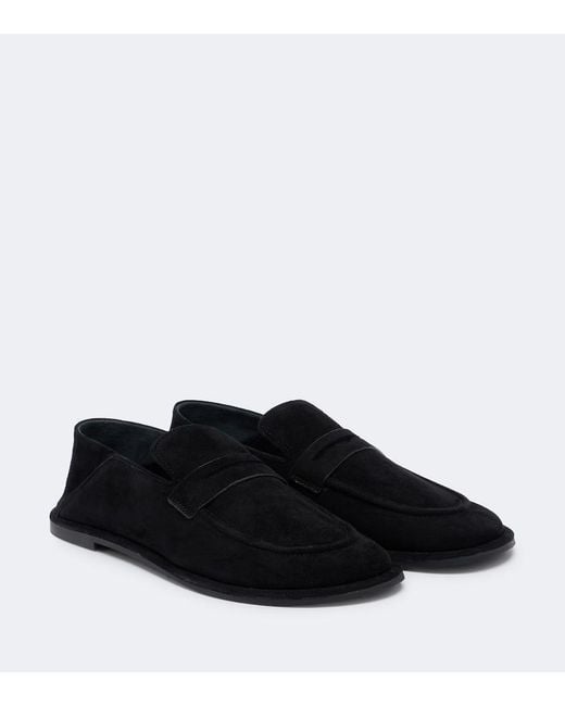 A.Emery Black Clarence Suede Penny Loafers
