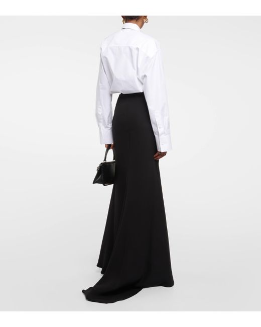 Valentino Black Cady Couture Long Skirt
