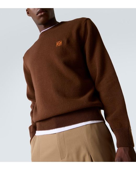 Loewe Brown Anagram Wool Sweater for men
