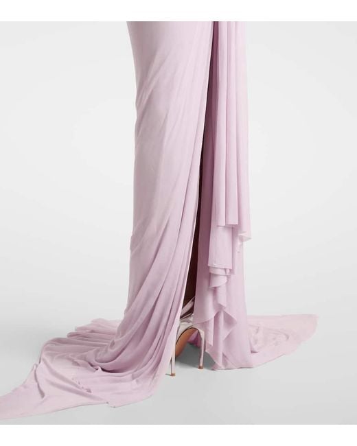 Maticevski Pink Systema Draped Jersey Gown