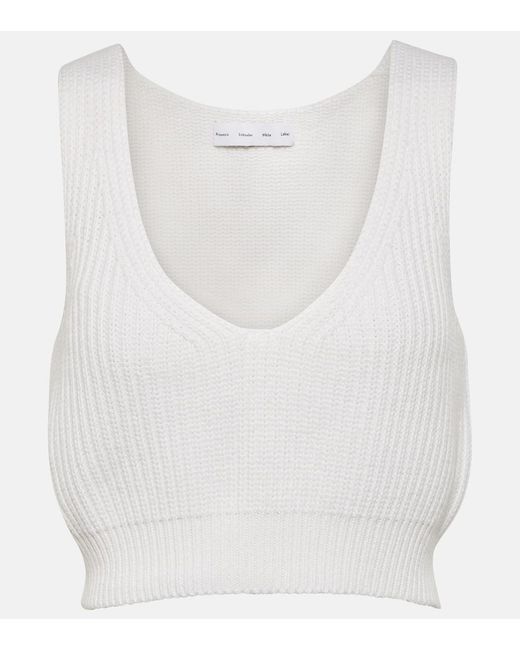Proenza Schouler White Label Cotton And Cashmere Crop Top