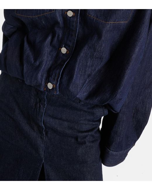 Giacca blouson di jeans di Dries Van Noten in Blue