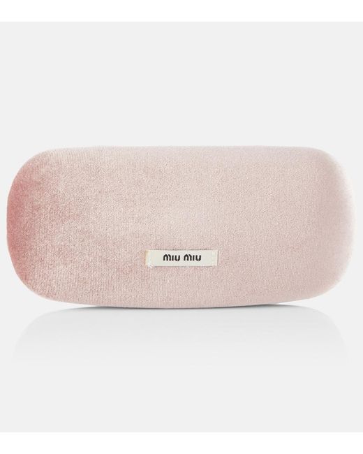 Miu Miu Brown Rectangular Glasses